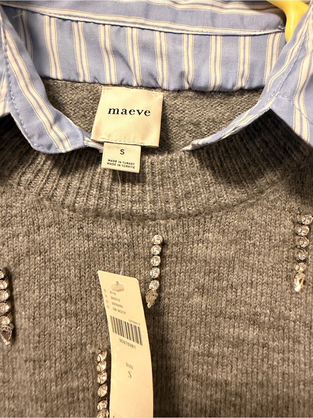 Maeve Embellished Crop Vest & Buttondown Twofer Top SMALL NWT - Picture 5 of 14